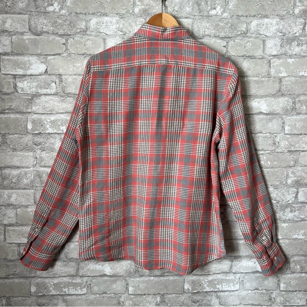 Polo Ralph Lauren Men's Large 100% Linen Pink Plaid Button Up Shirt. Classic Fit - Picture 2 of 11